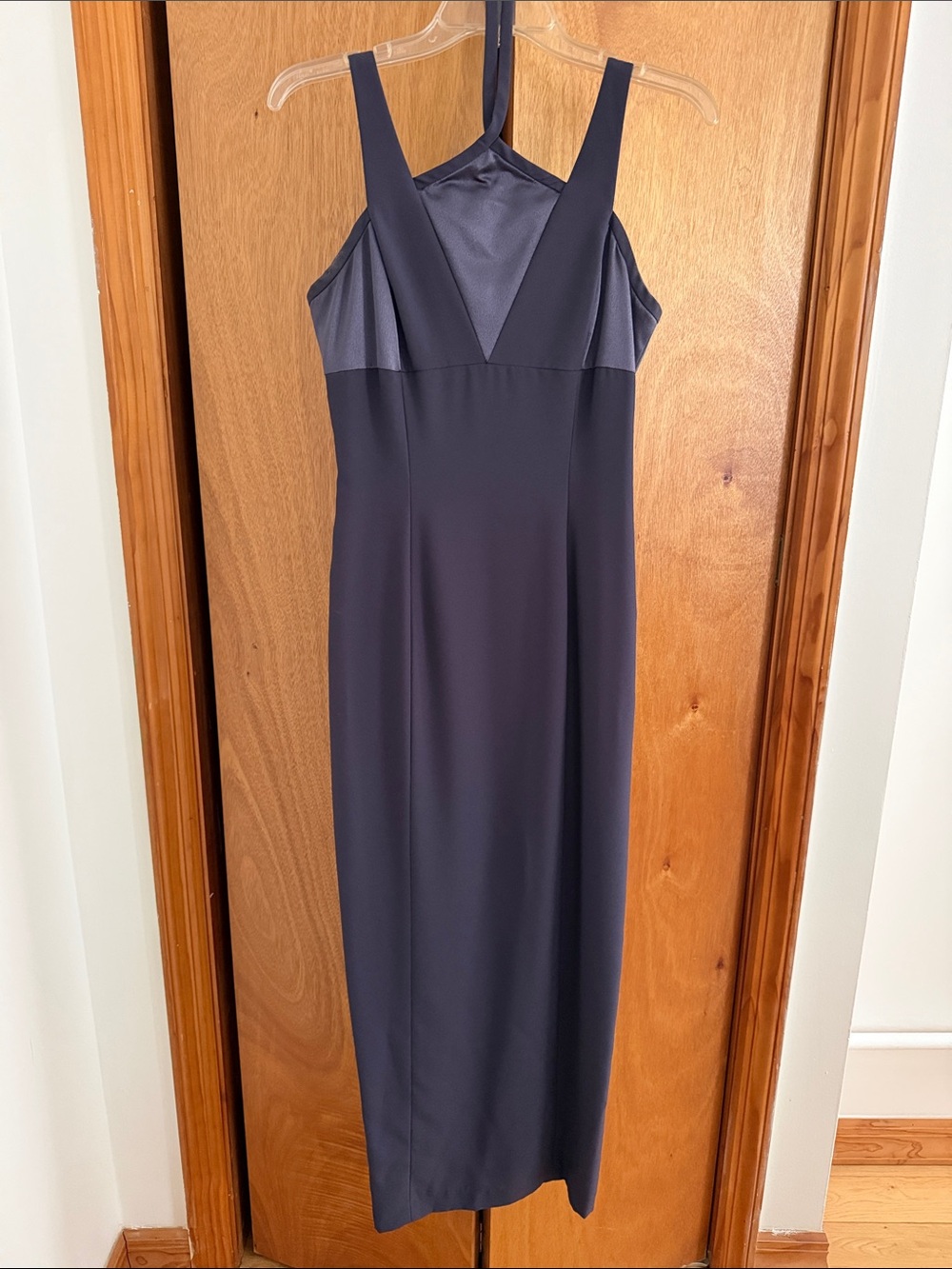 Elegant Navy Halter Sheath Dress